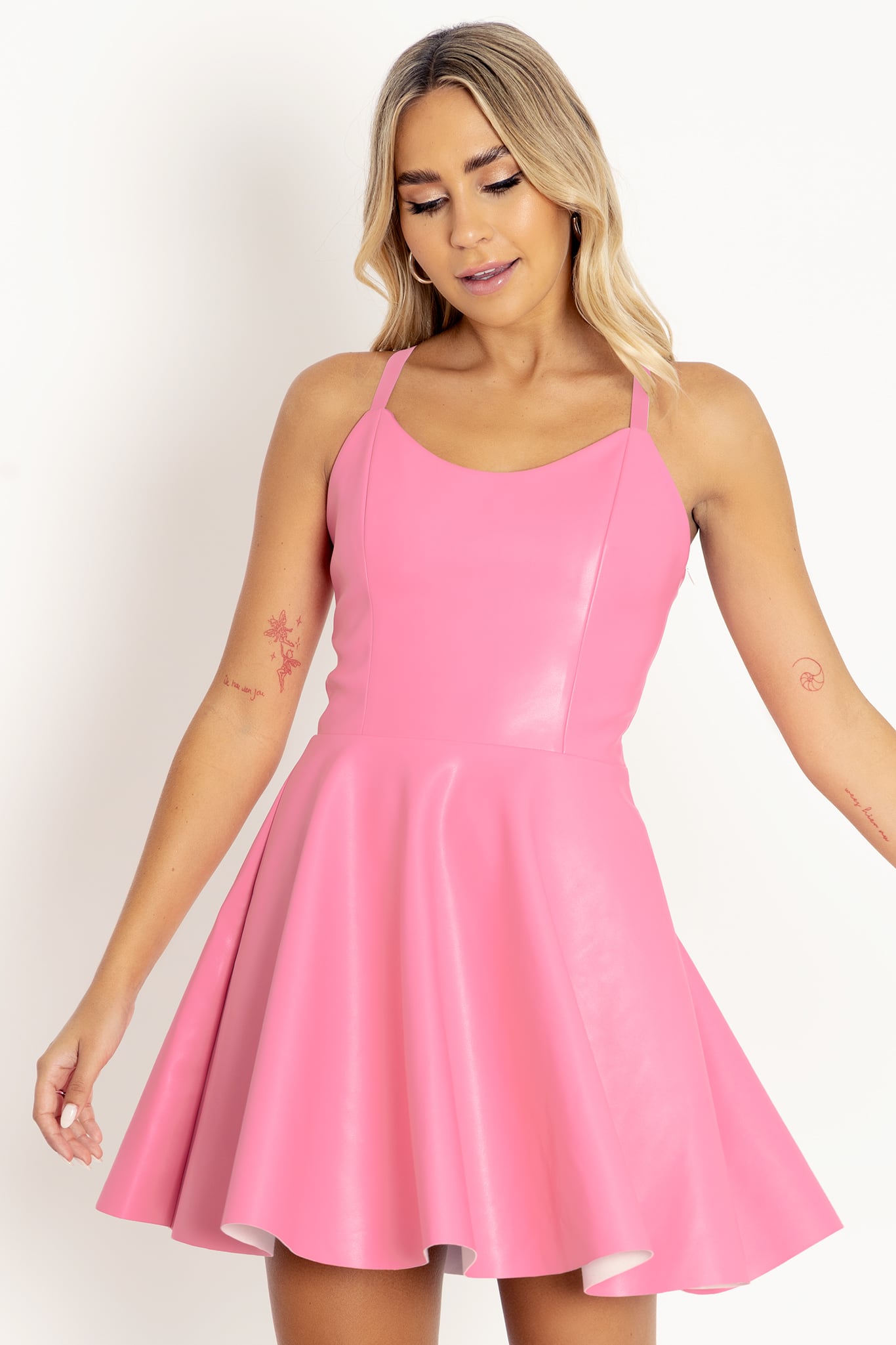 Bubblegum Pink Moto Strappy Dress - Limited